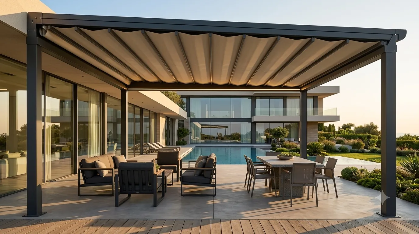 Motorlu Tenteli Pergola uygulaması