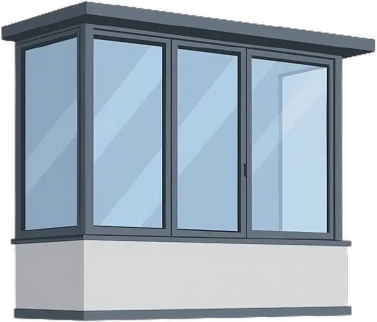 Isıcamlı katlanır cam balkon sistem görünümü